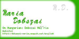 maria dobszai business card